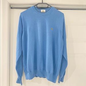 lacoste mens crew neck blue sweater ss 4/ M